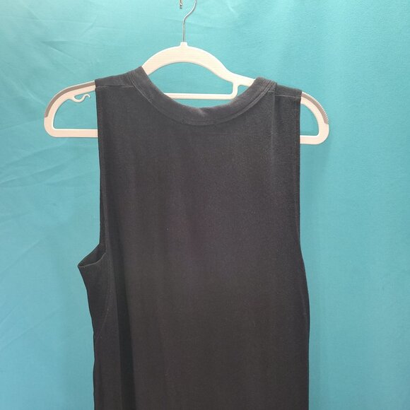 Rag & Bone/Jean Black Sleeveless Midi Dress Size M Cotton & Modal Blend Made In - Picture 9 of 11